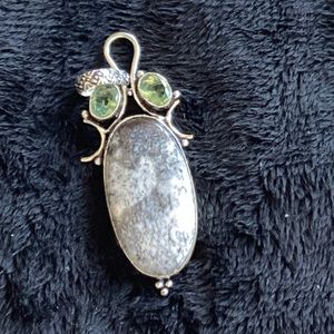 Jasper and peridot pendant